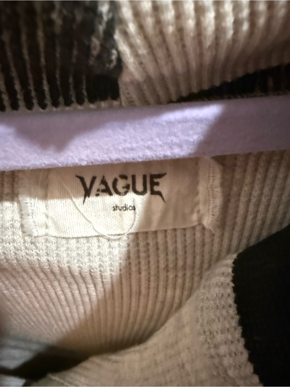 VAGUE Studios checkered thermal zip-up hoodie XL - Picture 2 of 8